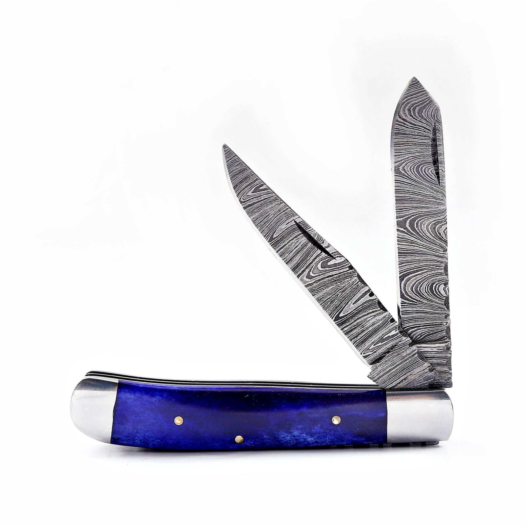 7.5” blue handle folding knife