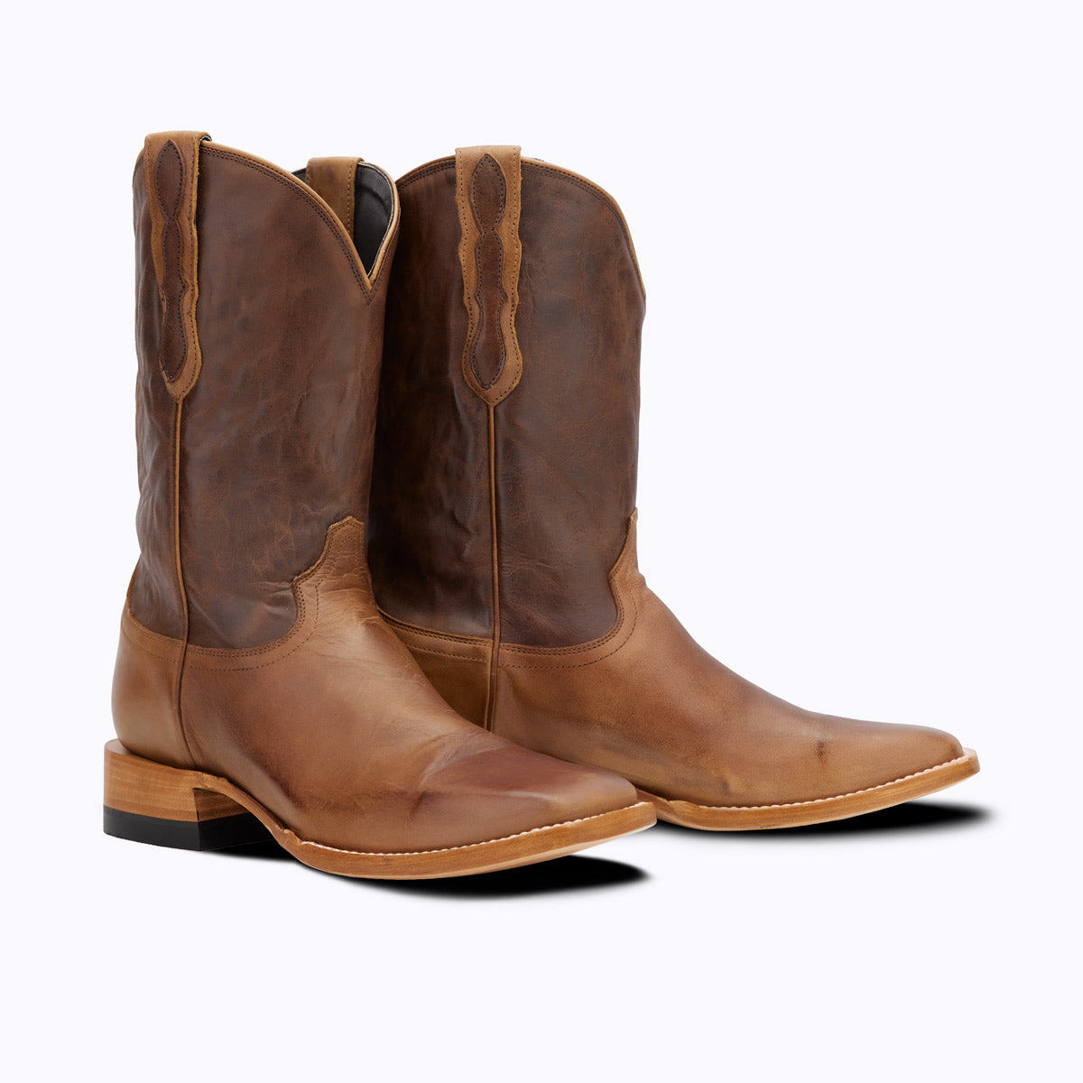 tan square toe cowboy boots