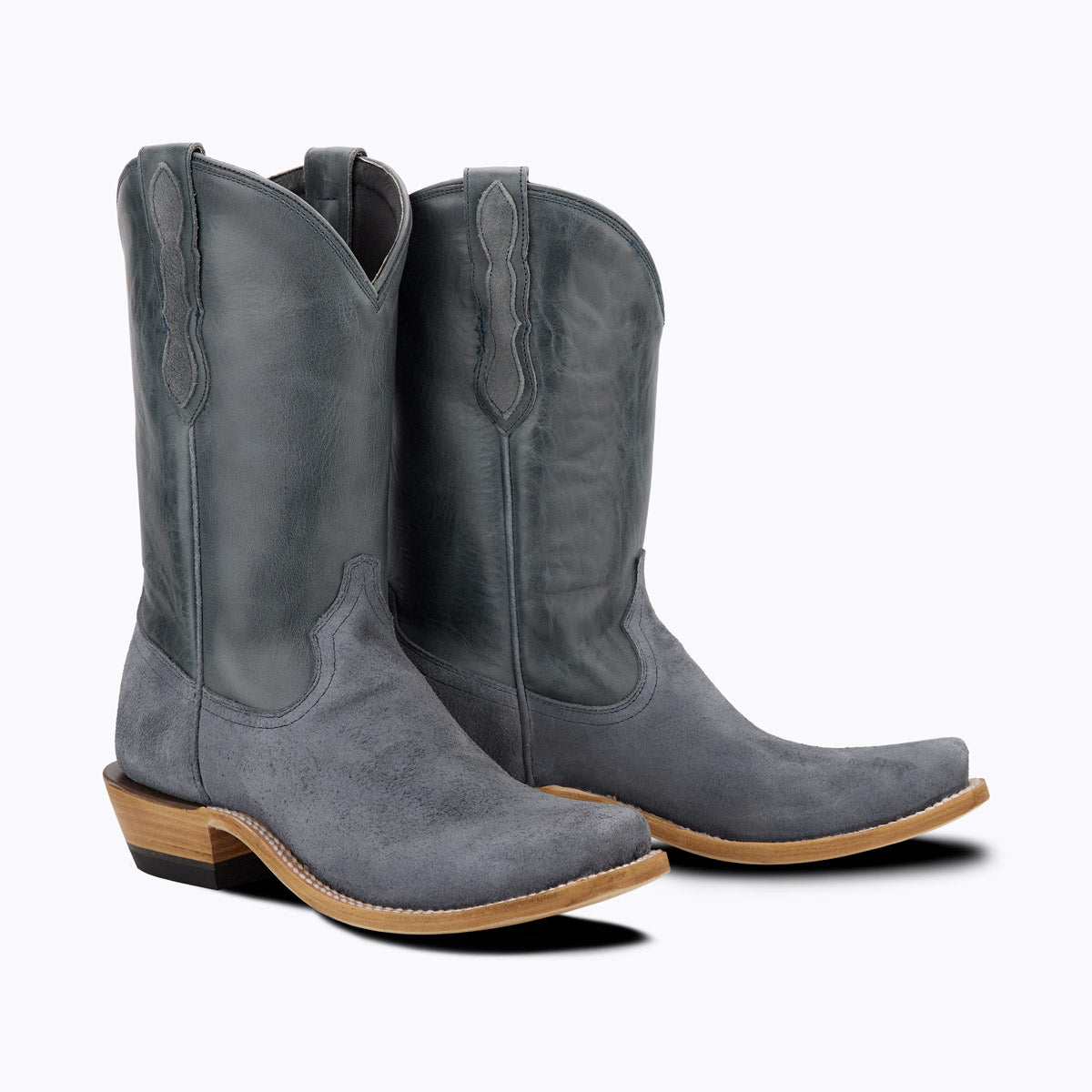 Tulsa Slate Blue Grey Cowboy Boot Wide Square Toe Western Men's