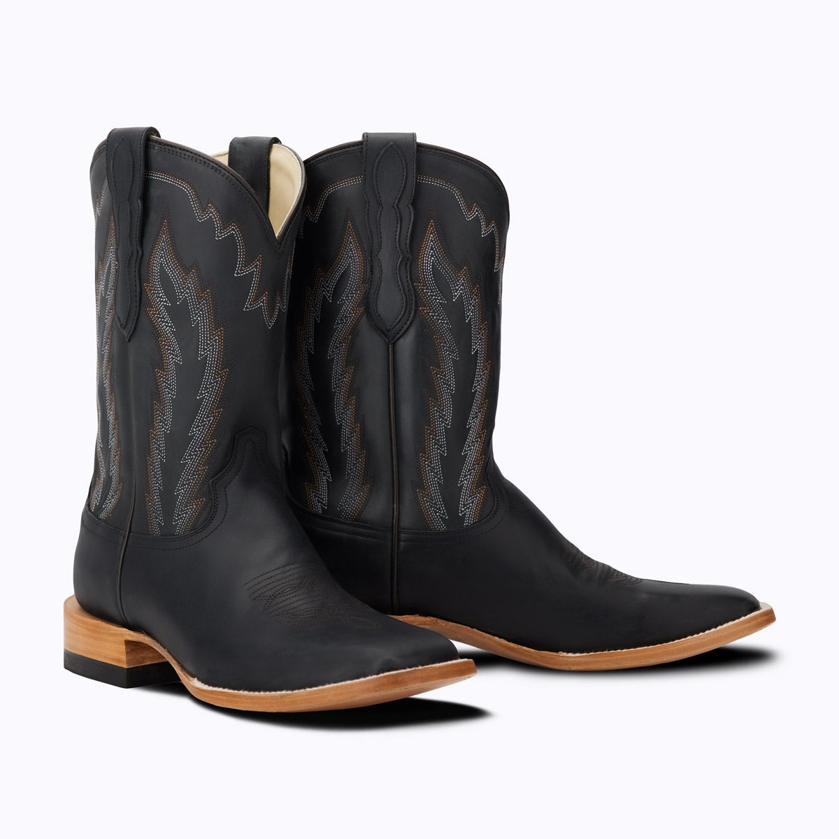 Houston Black Cowboy Boot Medium Square Toe Western Men's