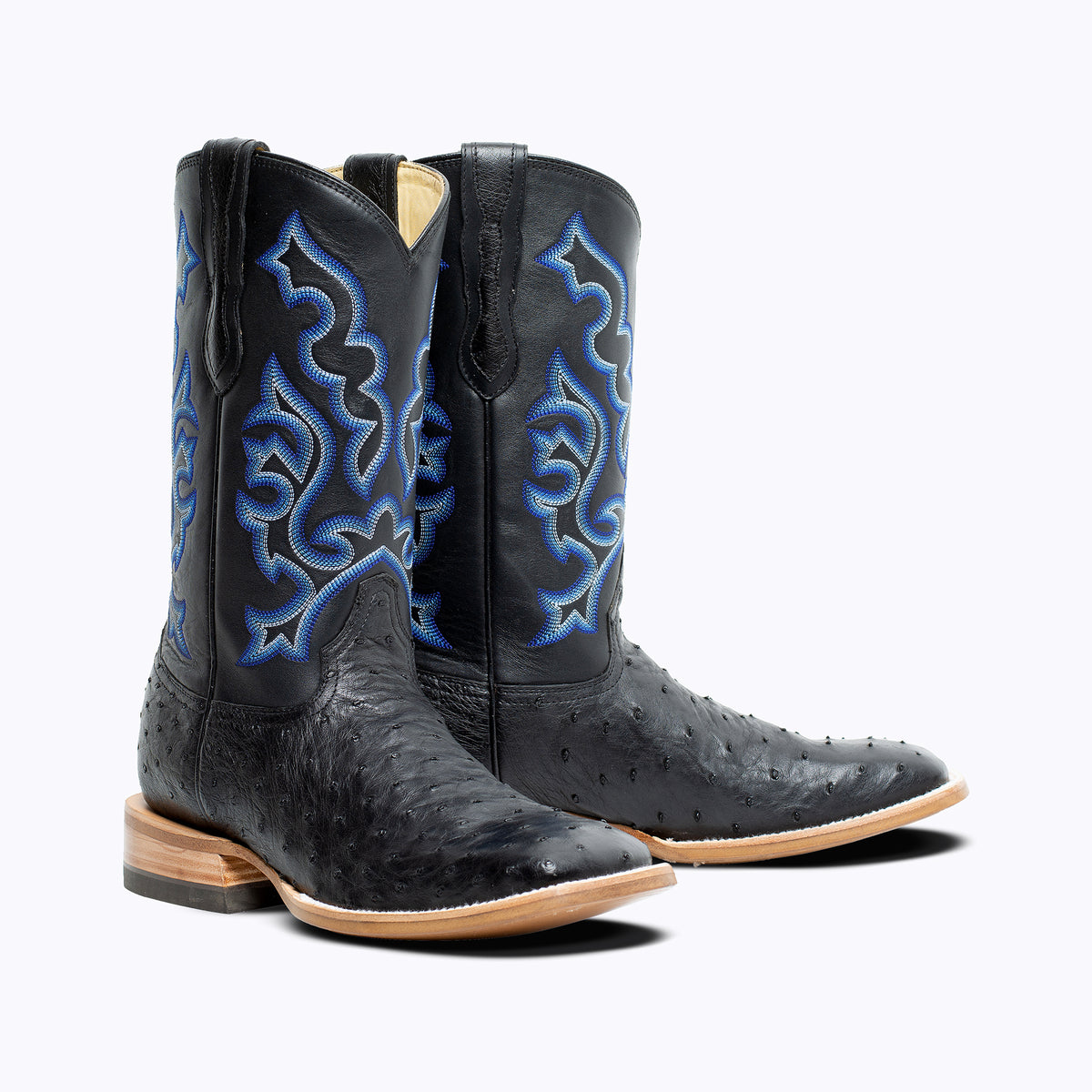 BALLY ITALY Genuine Ostrich Skin Boots in Black size 8 Vintage full zip Cody James Black 1978® Men main image 4