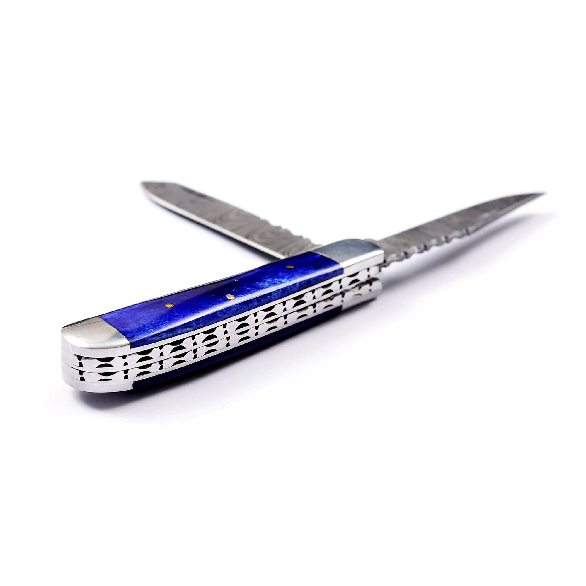 7.5” blue handle folding knife