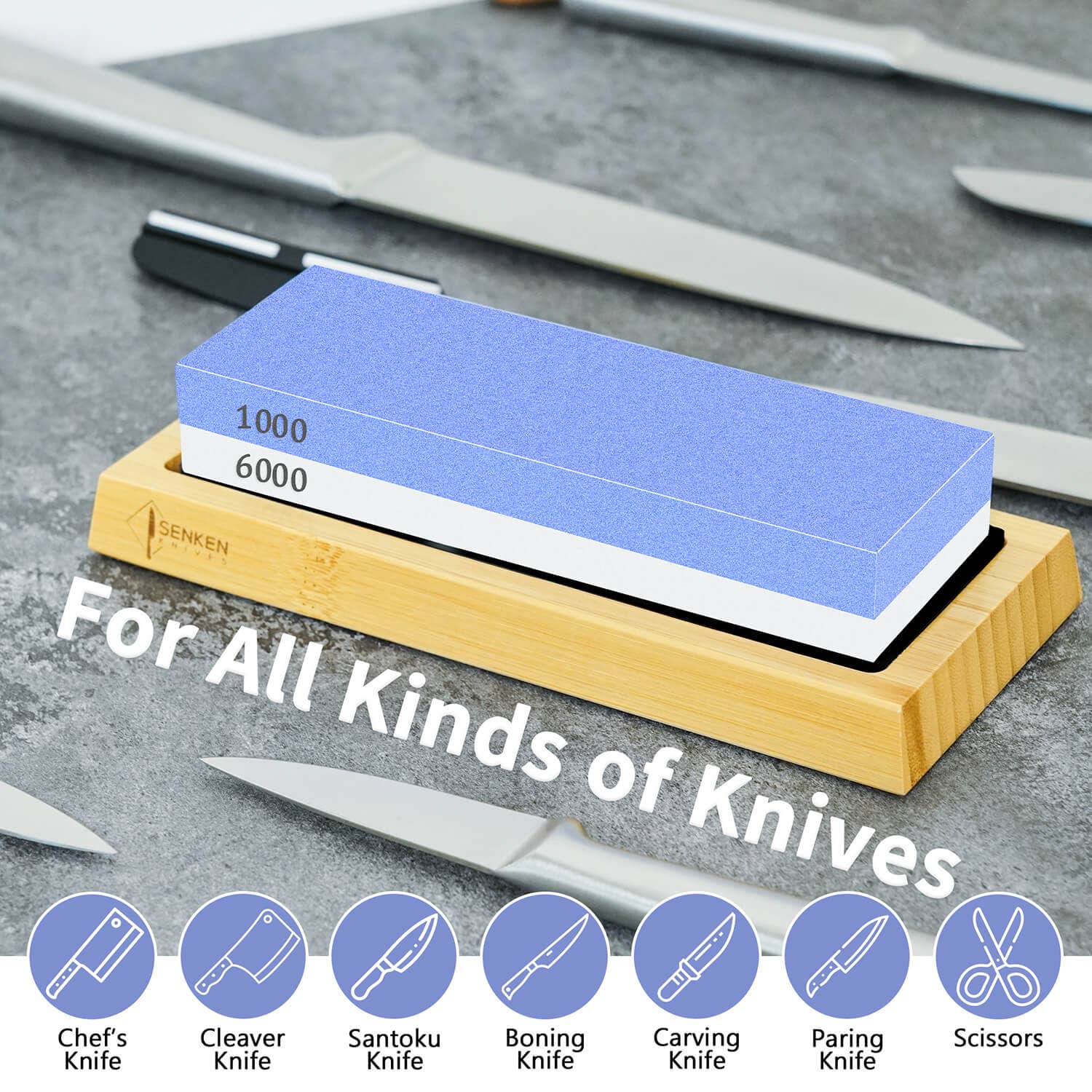 1000 / 6000 Grit Japanese Whetstone,  Knife Sharpening Stone