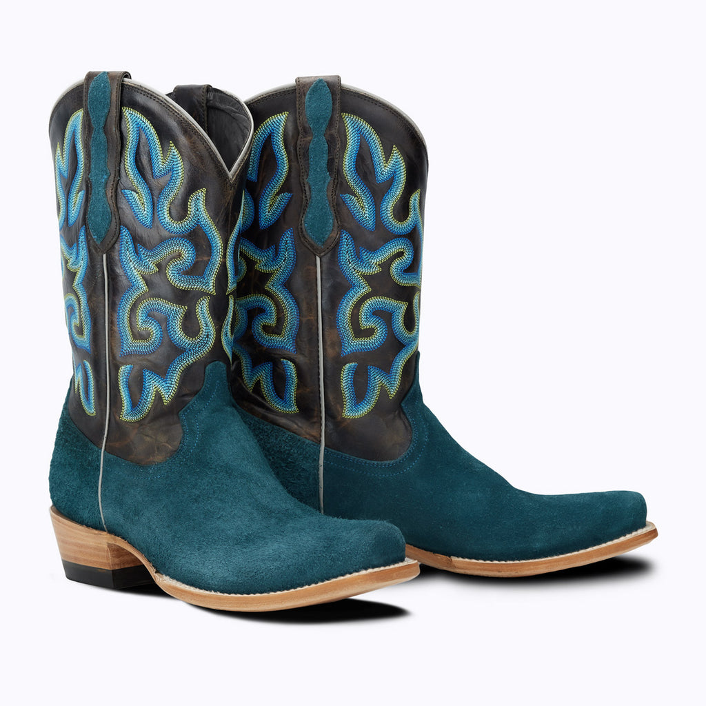 Tulsa Blue Cowboy Boot Cutter Toe Western Men display picture 3