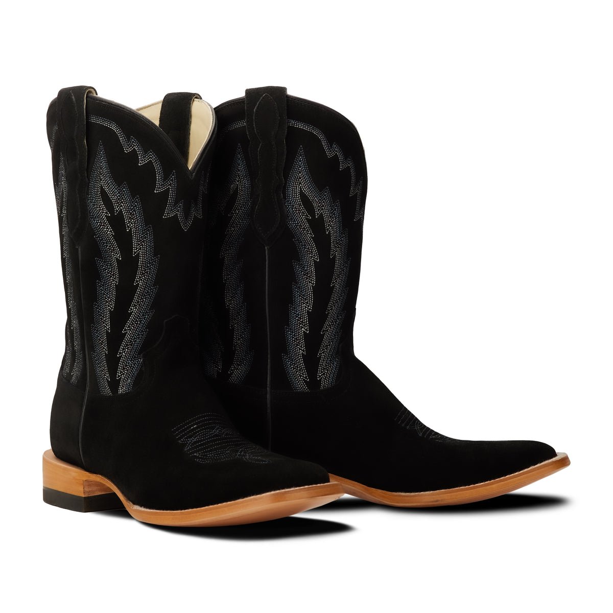 Bed Stu’s Santa Rosa Brand Cowboy Boots 11.5 Rough Out Suede Midnight Black JACKSON “ | BLACK ROUGH OUT MEN SQUARE TOE WESTERN BOOTS  main image 4