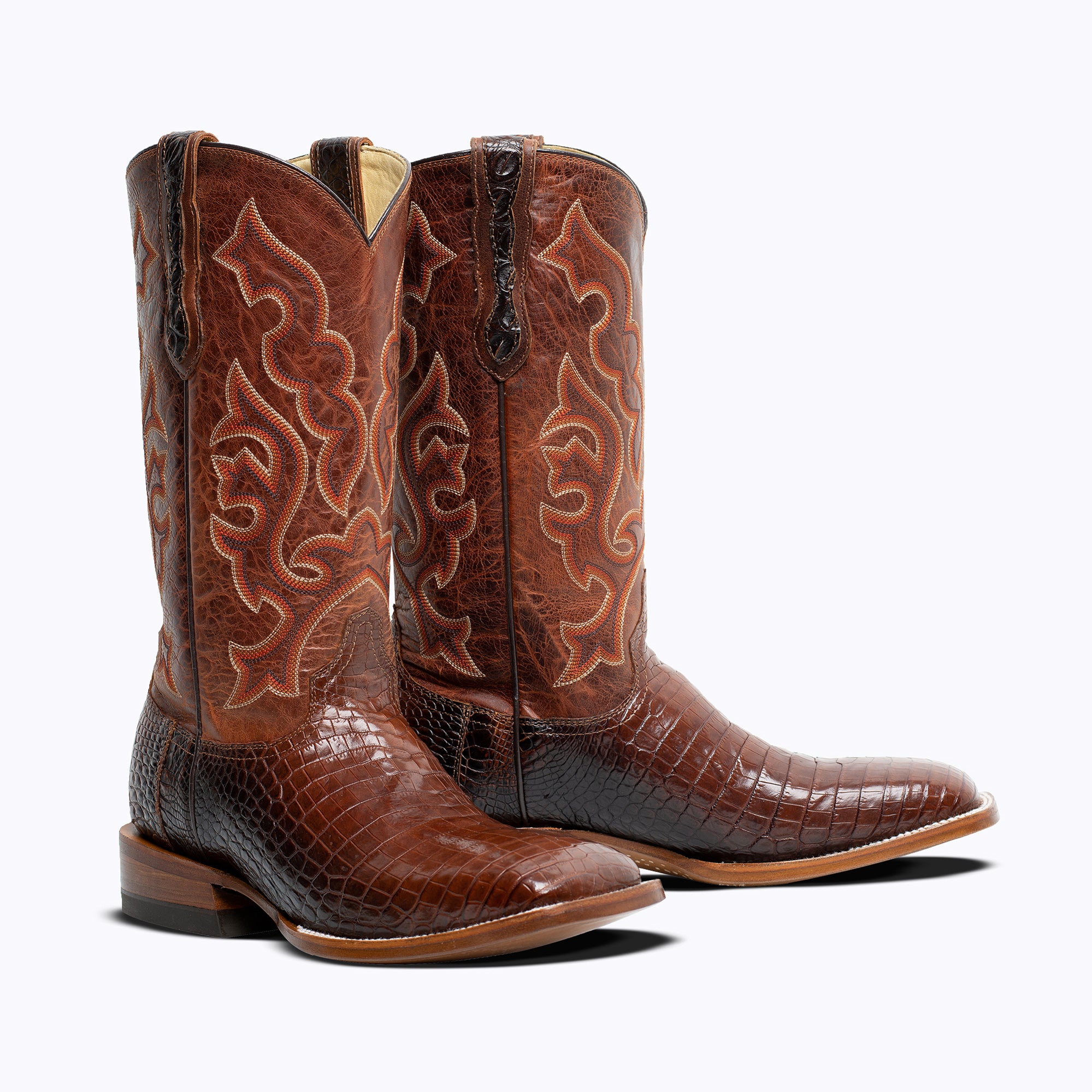 Wide Square Toe Cowboy Boots