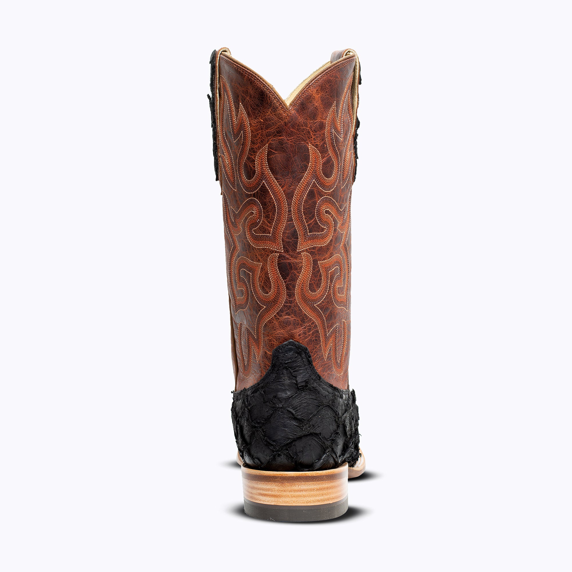 Beaumont Big Bass Mens Cowboy Boot in Black Pirarucu